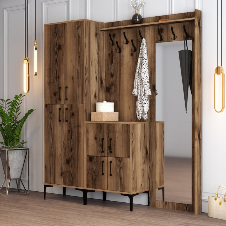 Cuier pentru Hol Berlin ABC - Walnut - 1 | YEO