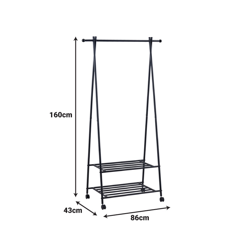 Cuier Pintu Negru 86x43x160 cm