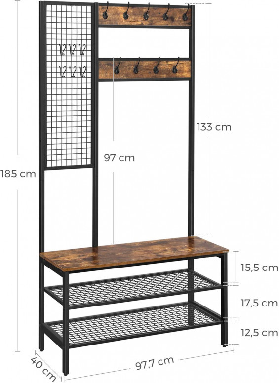 Cuier Vasagle, 97.7x40x185cm - 4 | YEO