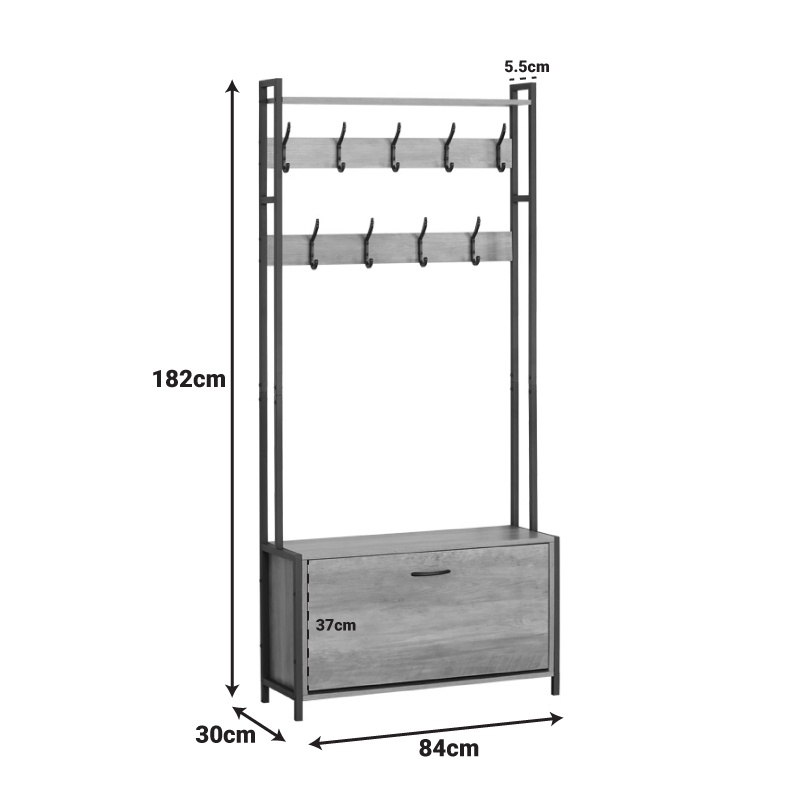 Cuier Ventoria Natural 84x30x182 cm