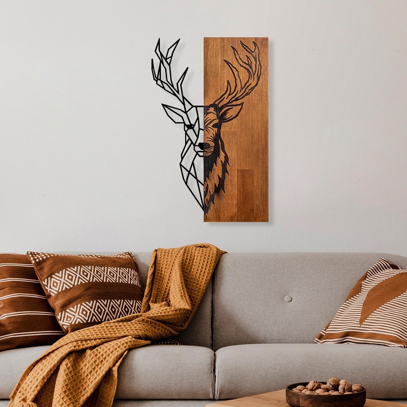Decoratiune de perete Deera, Pako World, Lemn de pin, Natural, 33x3x58 cm - 1 | YEO