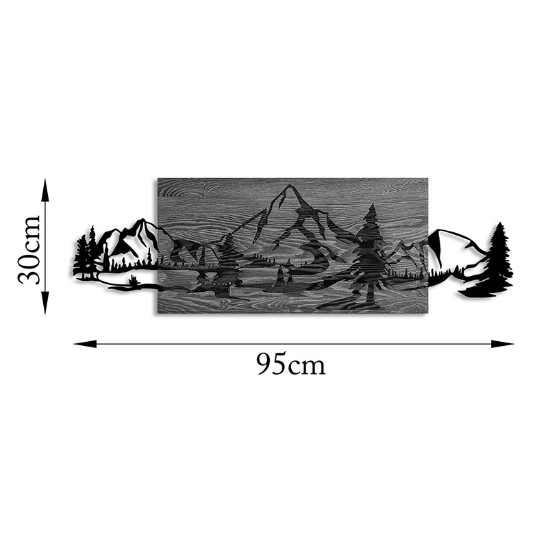 Decoratiune de perete Nereve, Pako World, Lemn de pin, Natural, 95x3x30 cm