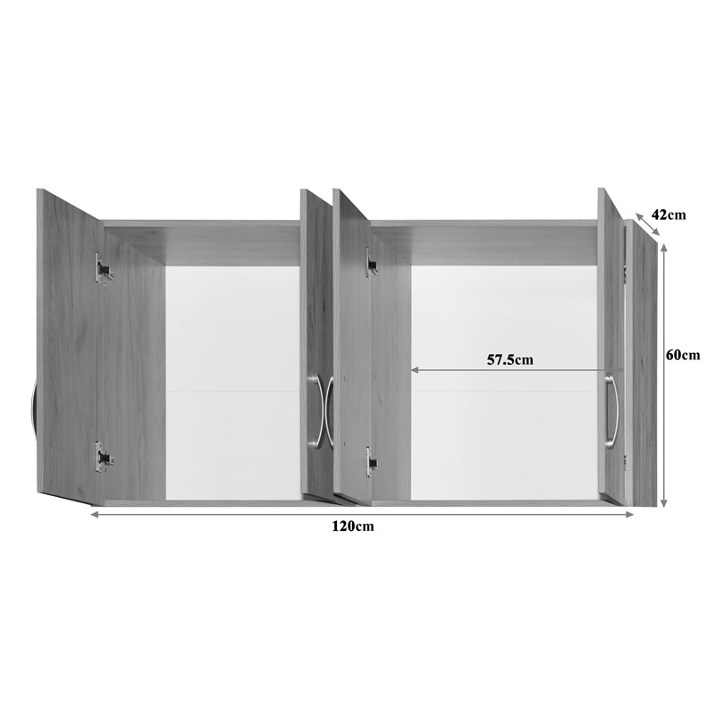 Dulap 4 usi Zelia Maro 120x42x60 cm