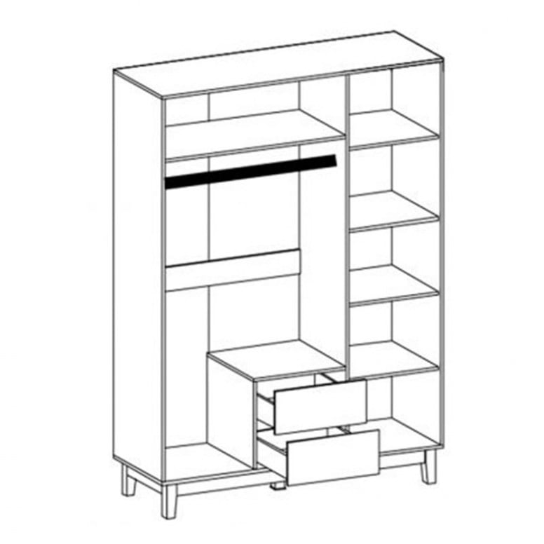 Dulap Awell 3 Usi Culoare Sonoma-Alb 153.5x54.5x216 cm - 2 | YEO