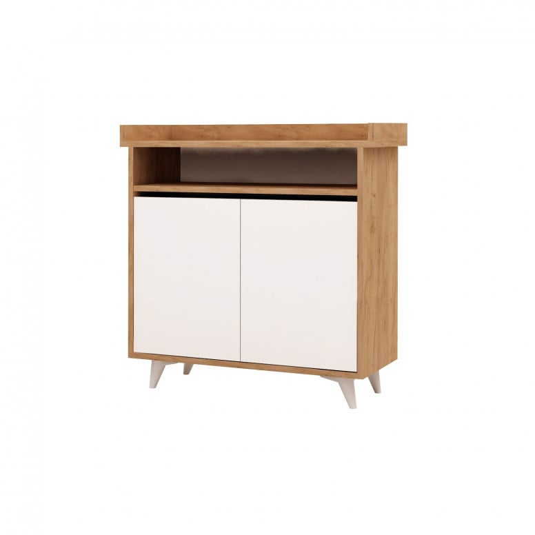 Dulap Pantofi Springa Oak-Alb - 2 | YEO