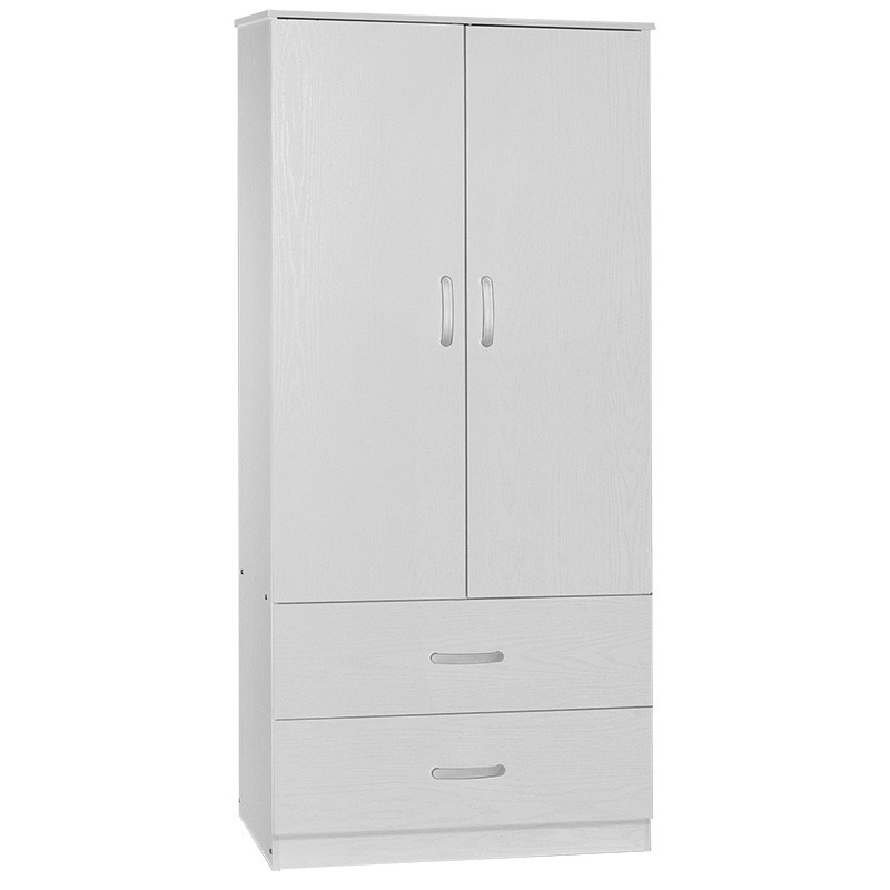 Dulap Zelia cu 2 usi si sertare culoare alb 79x42x180cm