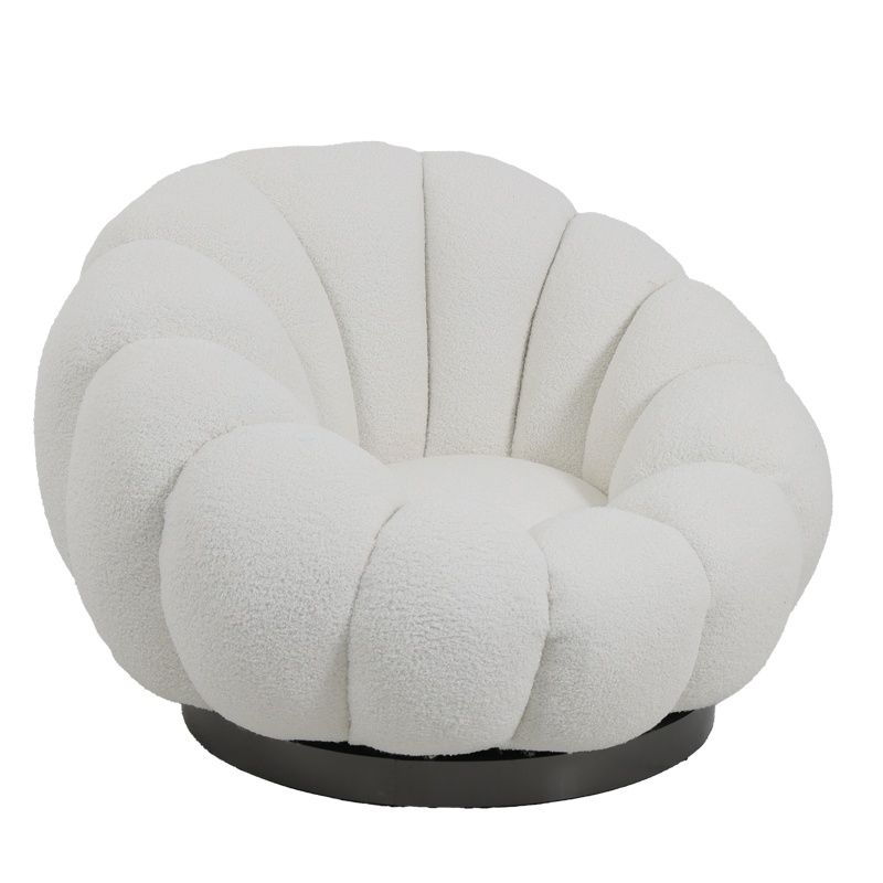Fotoliu rotativ cu taburet Nester, Pako World, Alb, 98x97x69 cm - 1 | YEO