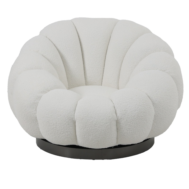 Fotoliu rotativ cu taburet Nester, Pako World, Alb, 98x97x69 cm - 3 | YEO