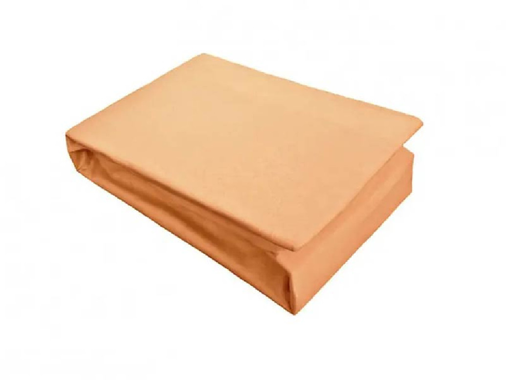 Husa de Pat si 1 Fata de Perna tip Jersey, Orange, 100x200 cm (Bumbac 100%)