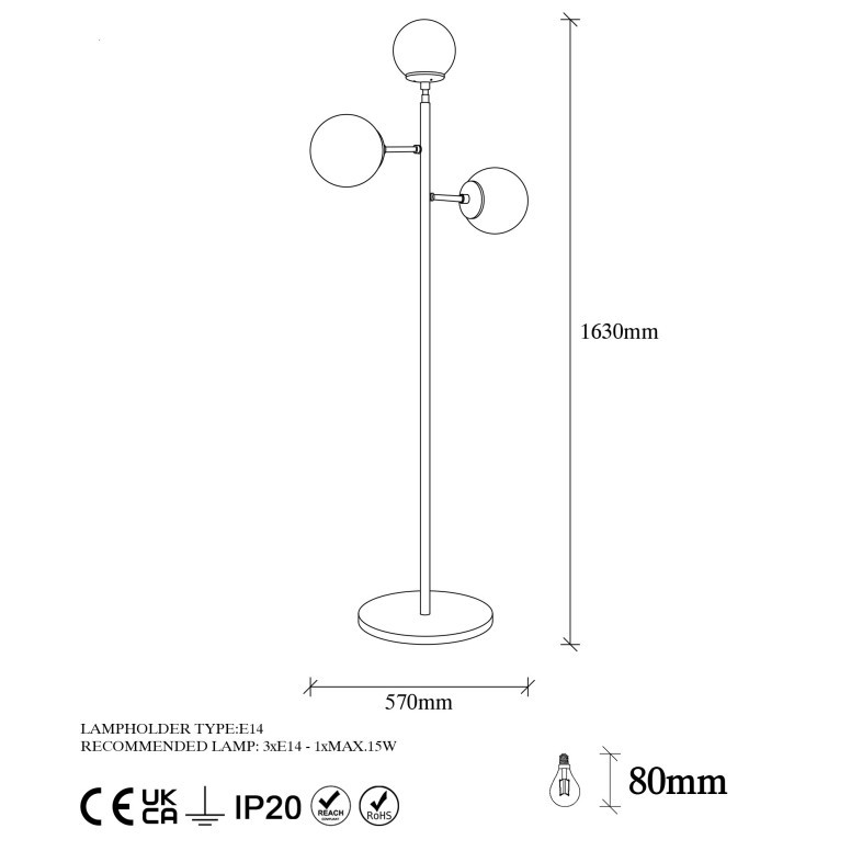 Lampadar Atmaca - 10290 Auriu Stralucitor