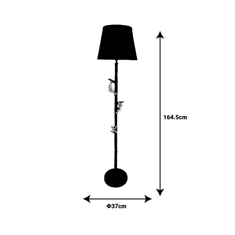 Lampadar Zacro E27 metal negru si auriu 37x37x164.5 cm