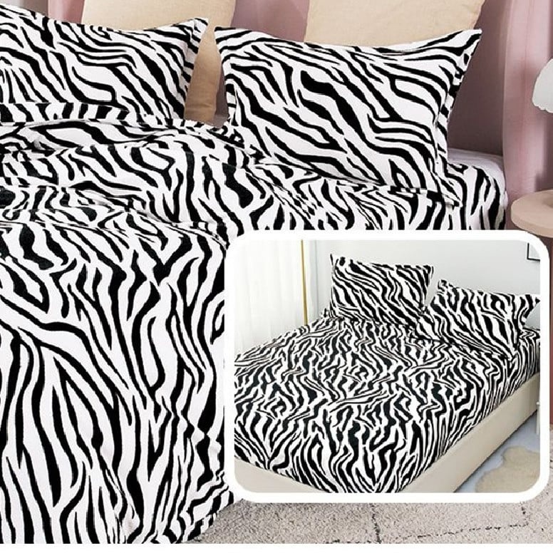 Lenjerie cu elastic 180x200 cm, Zebra Piese (Cocolino)