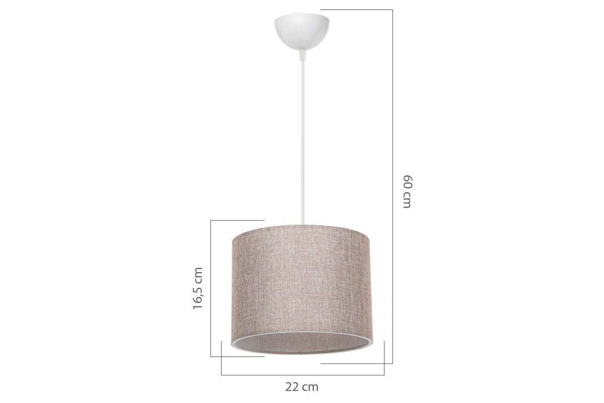 Lustra cu o singura lumina PWL-1115, E27 alb-bej natural, 22x60cm - 3 | YEO