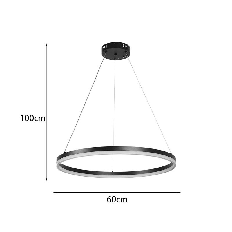 Lustra LED Nebrian Negru 60x60x15 cm