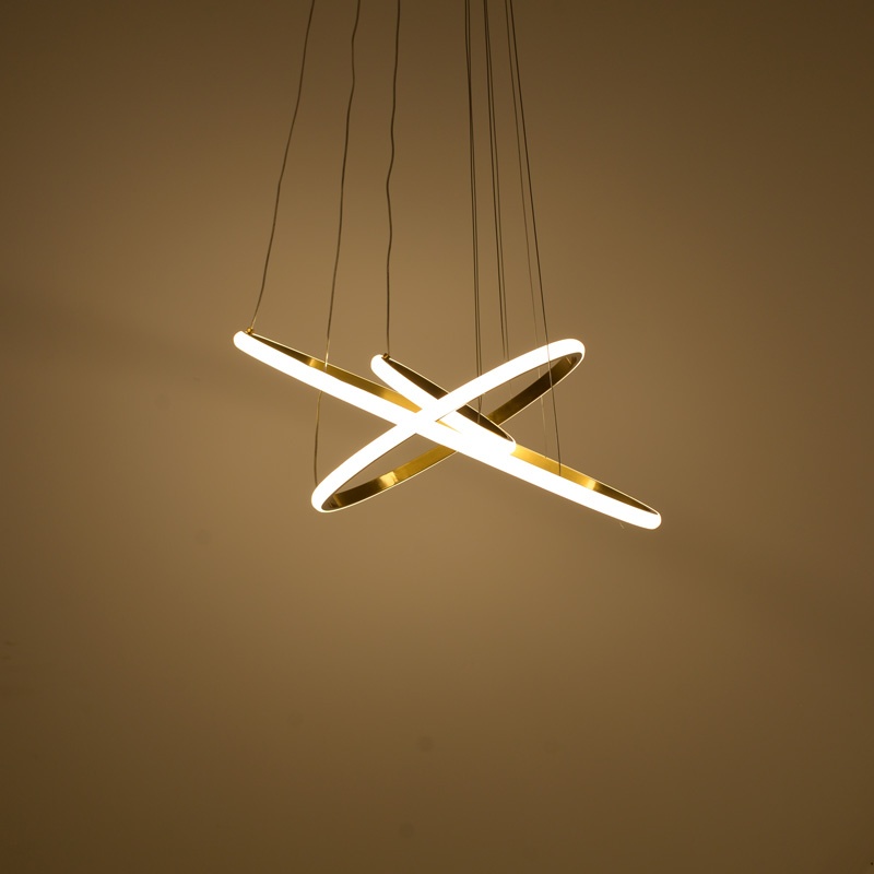 Lustra LED Pelia Auriu 60x60x40 cm