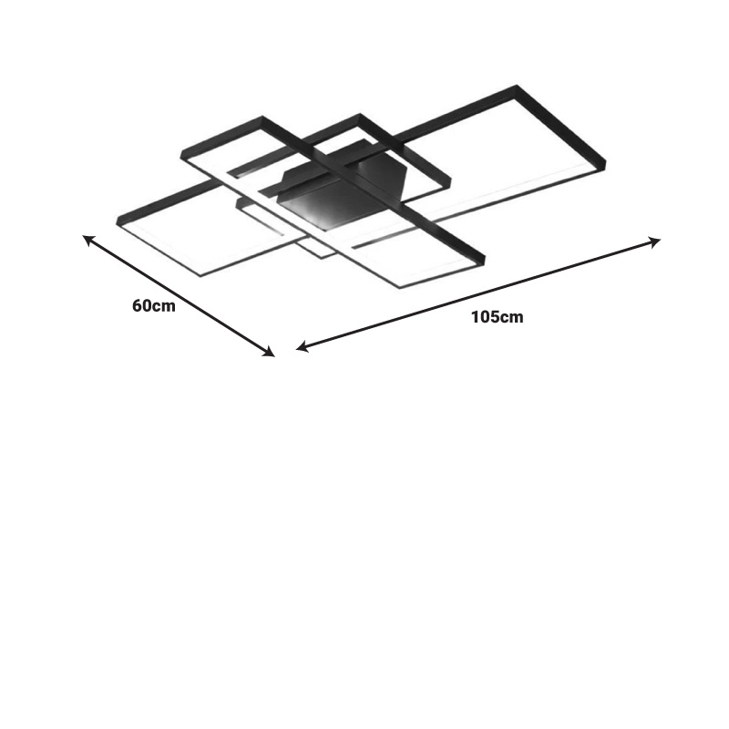 Lustra Luxane LED metal negru 105x60x7 cm