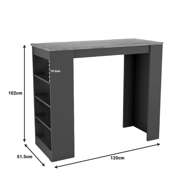 Masa de bar Birma Pako World Stejar 120x51.5x102 cm