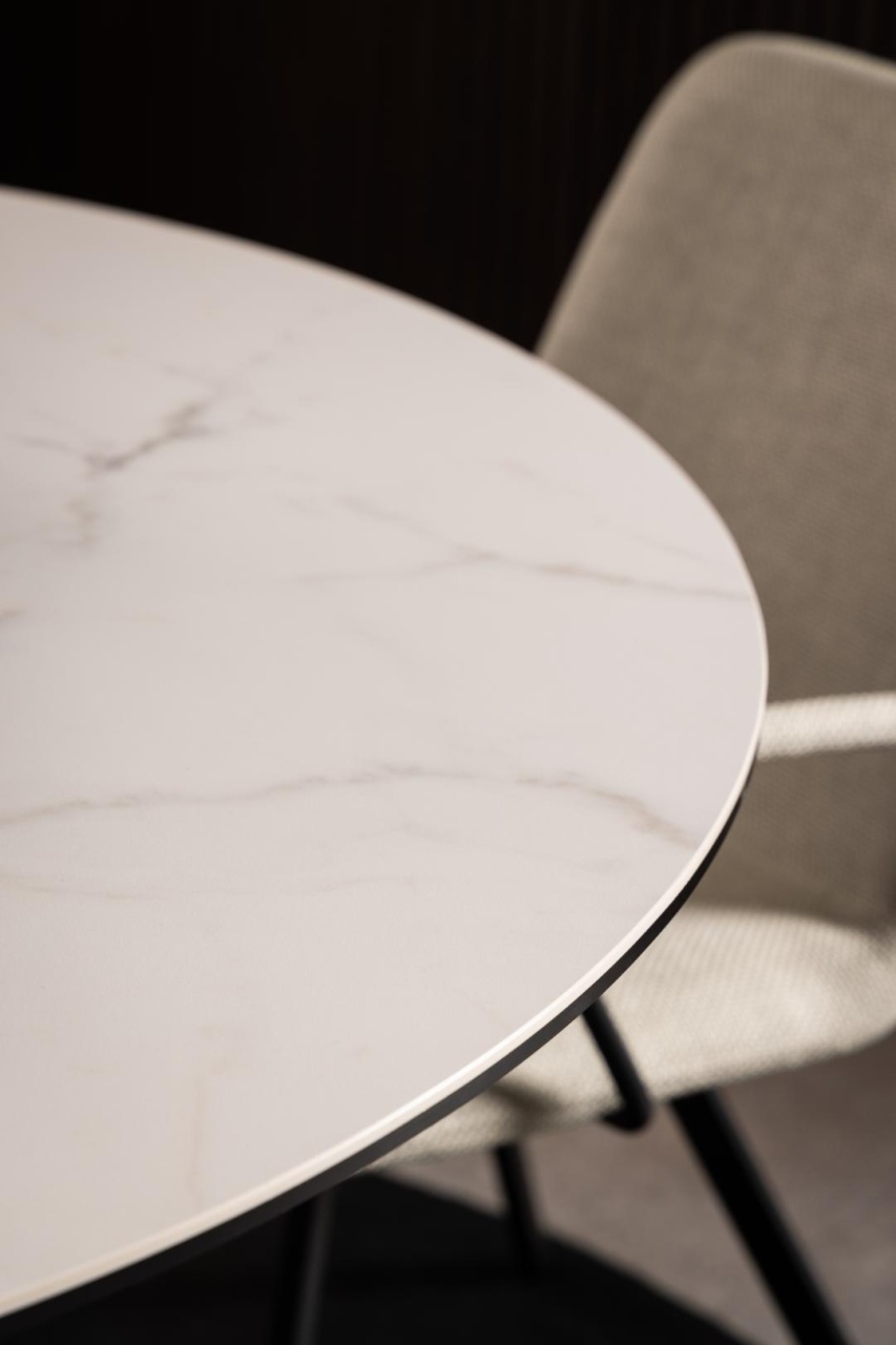 Masa dining Heaven, Alb, 75.5x119x119 cm