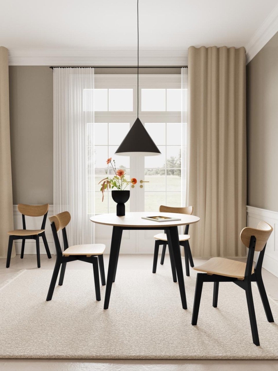 Masa dining Roxby V2, Natural, 76x105x105 cm