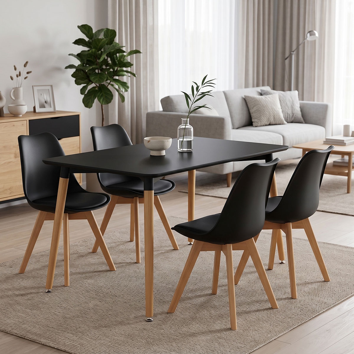 Masa living Natali Pako World Negru 120x80x76 cm