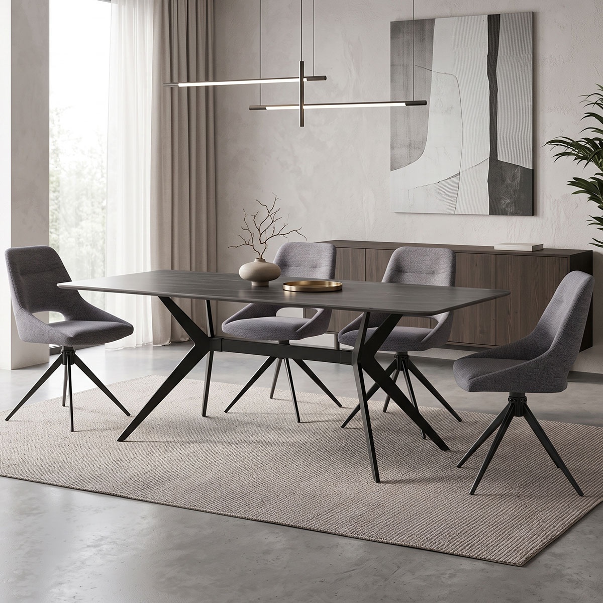Masa Olivet Pako Negru 180x90x76 cm