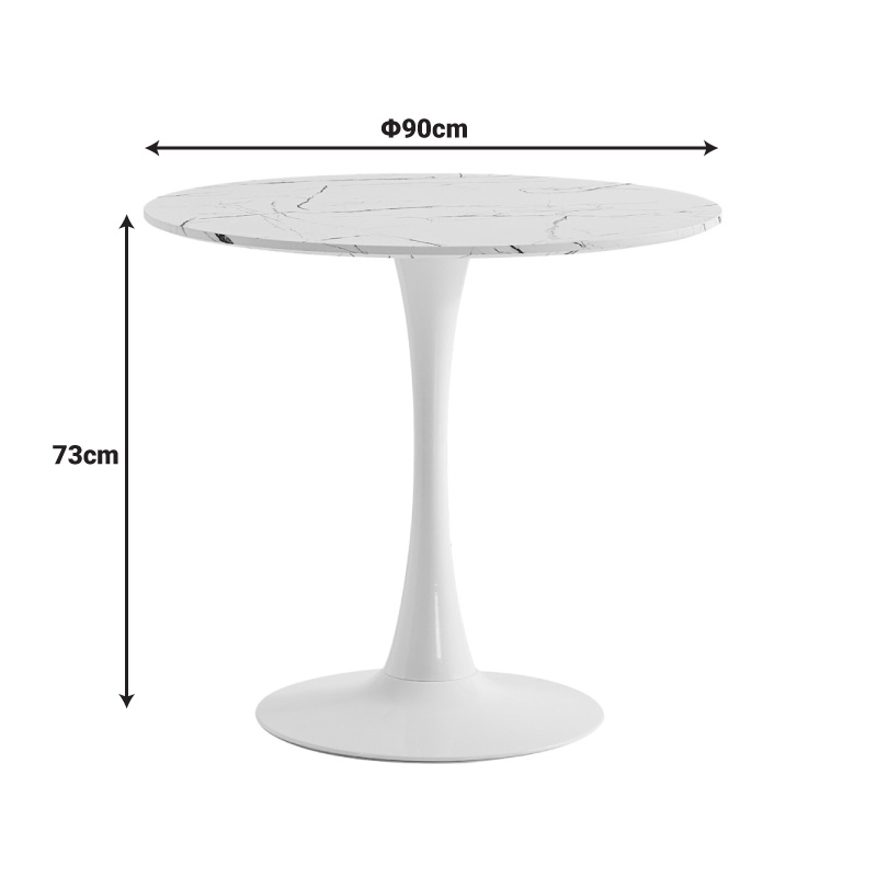 Masa, piatra sinterizata, Balou, Pako, Alb 90x90x73 cm - 3