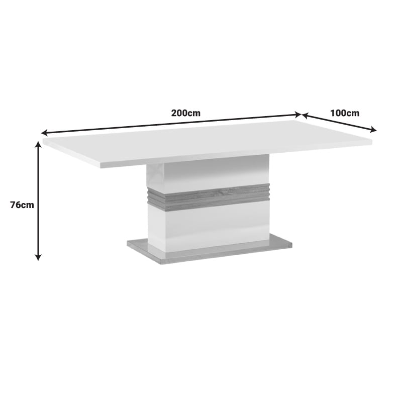 Masa Zoekrin MDF alb 200x100x76 cm