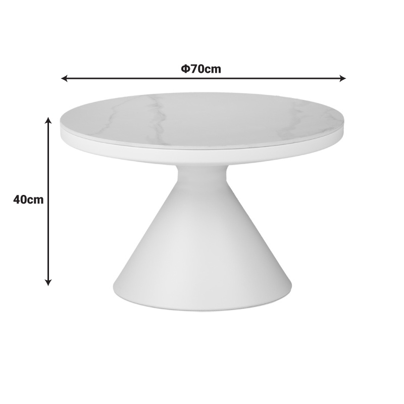 Masuta de cafea Coozlin Alb 70x70x40 cm