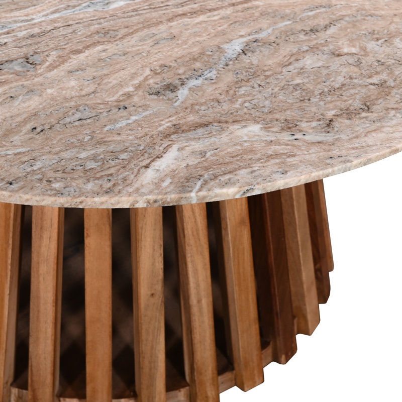 Masuta de cafea Mable boho Maro 100x100x45 cm - 3 | YEO
