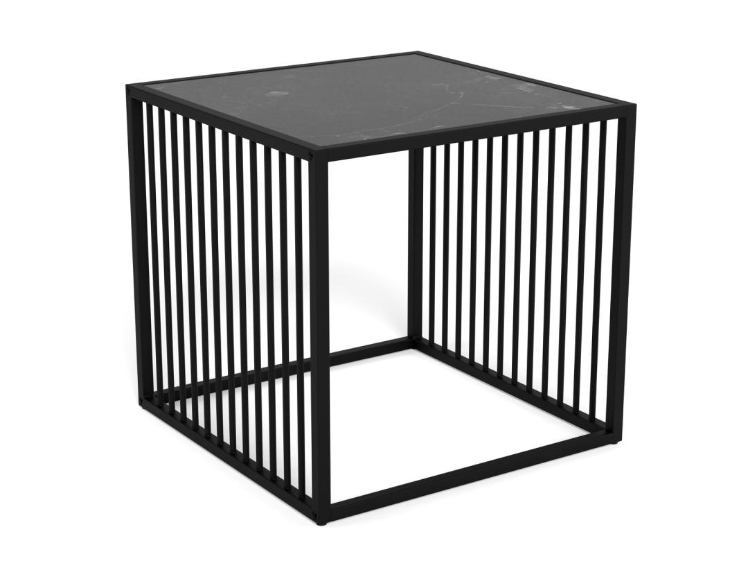 Masuta laterala Strington, Negru, 40x40x40 cm - Imagine 2