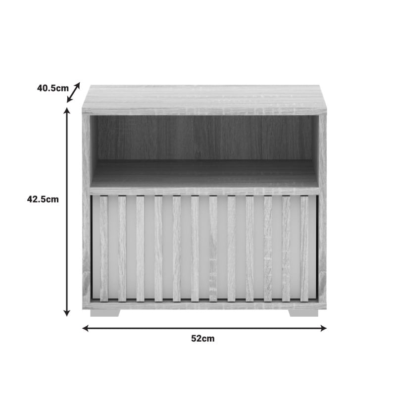 Noptiera Bruse melamina stejar alb 52x40.5x42.5 cm - 2 | YEO