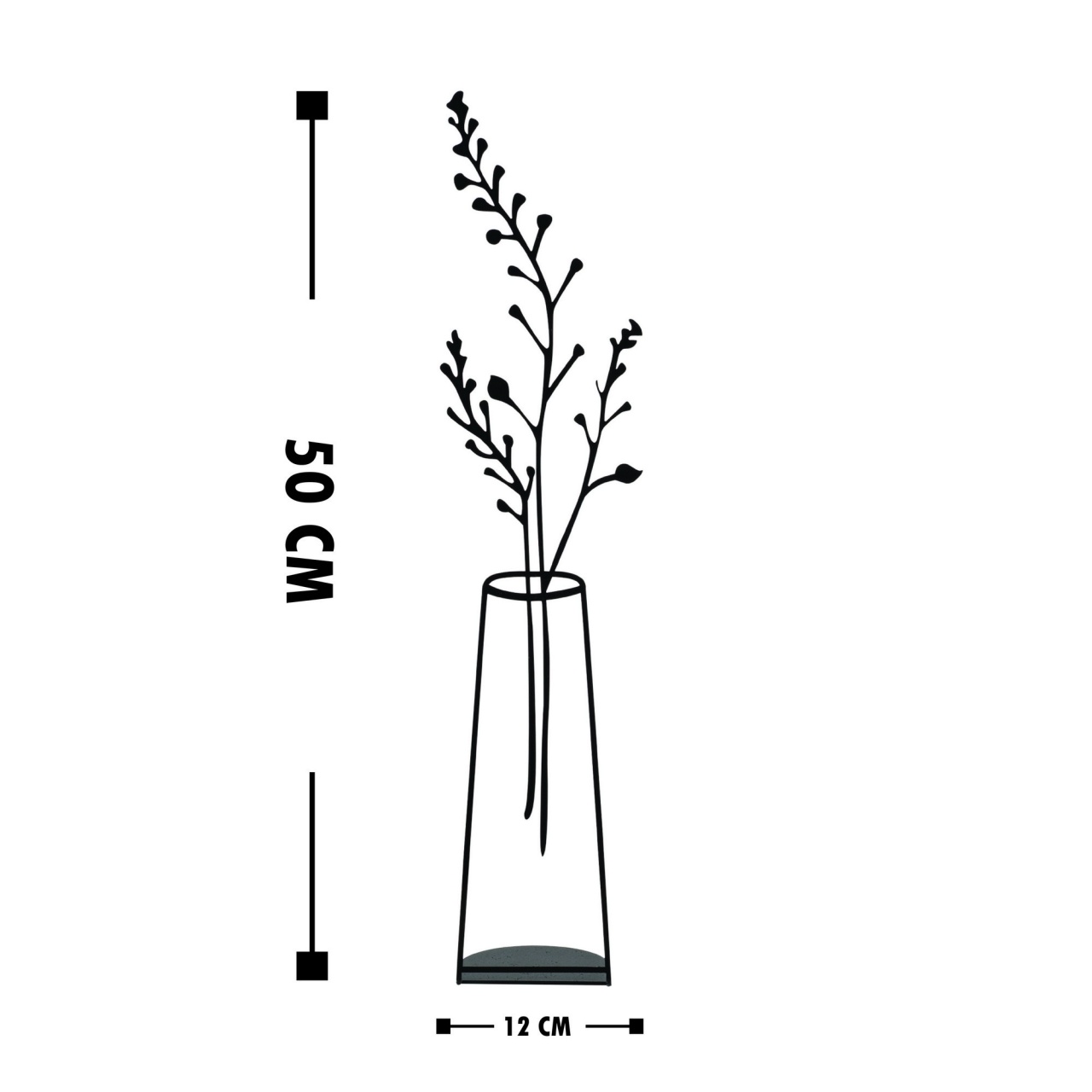 Obiect decorativ Flowerpot Negru 12x50 cm