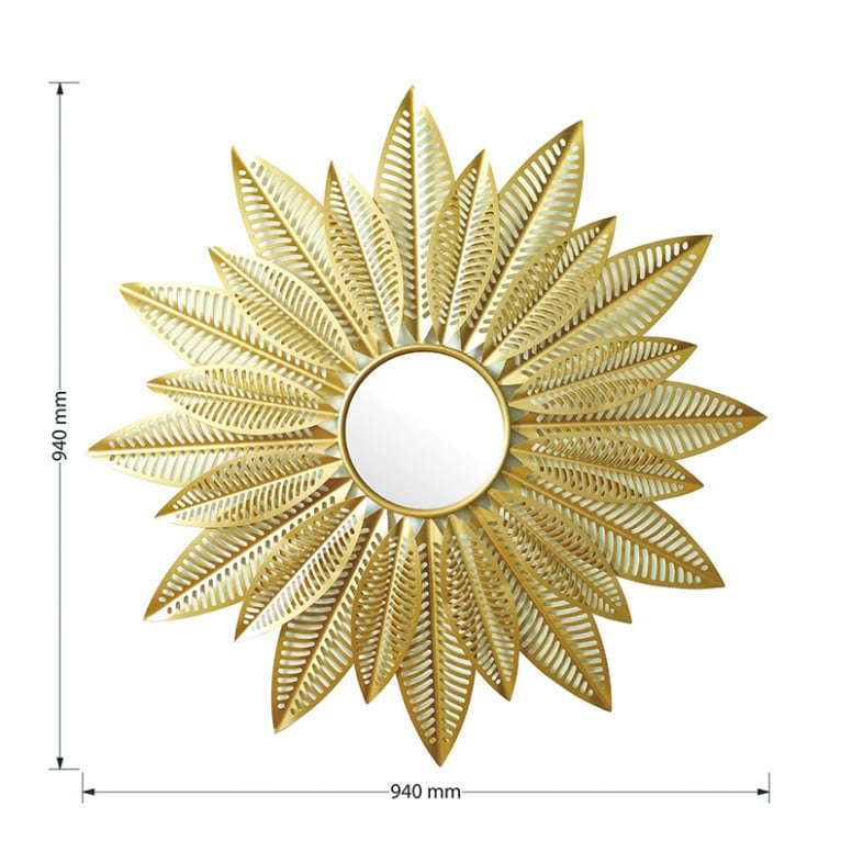 Oglinda de perete Leaf 20779 Auriu 94x6x94cm