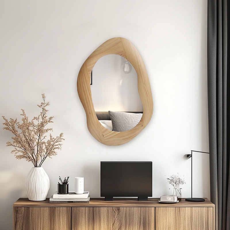 Oglinda ovala Enola, Pako World, Natural, 54x2.5x80 cm - 1 | YEO