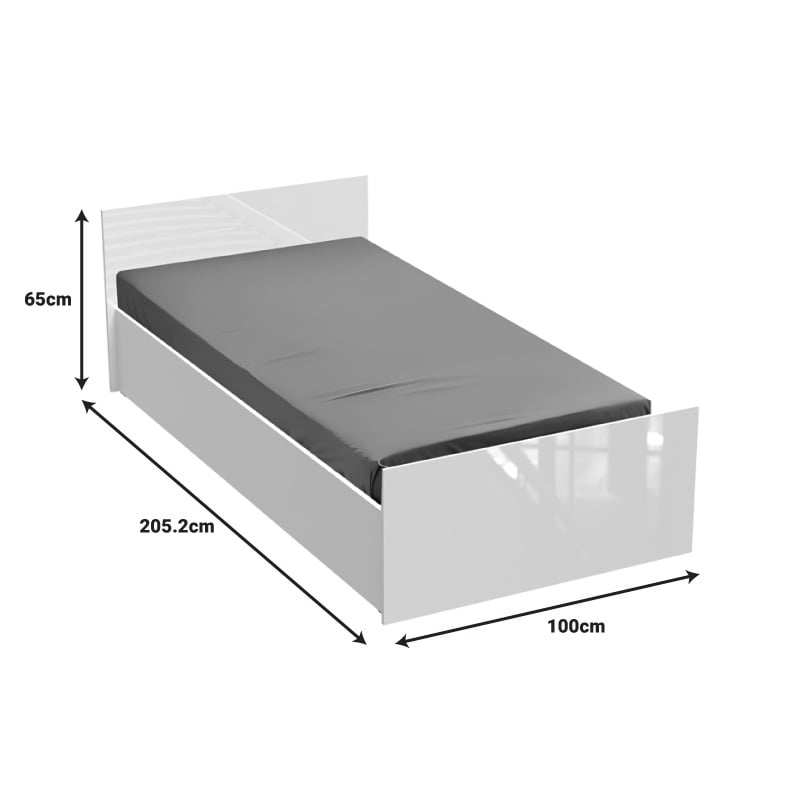 Pat 1 persoana Afina Pako World Alb 90x200x10 cm