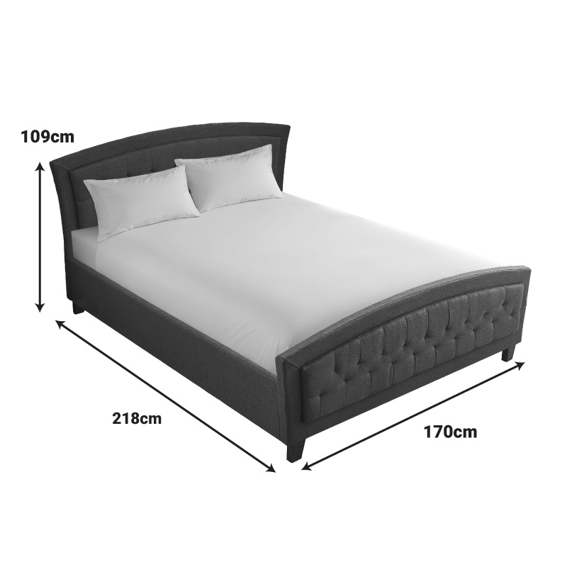 Pat dublu Camaro, Pako World, Textil, Antracit, 160x200 cm - 3 | YEO