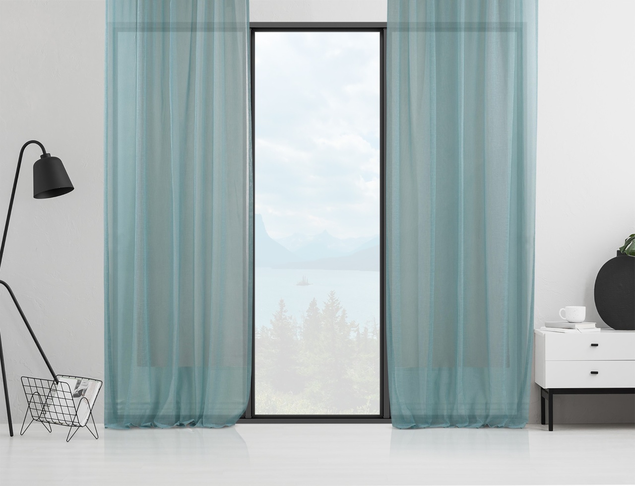 Perdea AS-10305 Turcoaz 140x500 cm