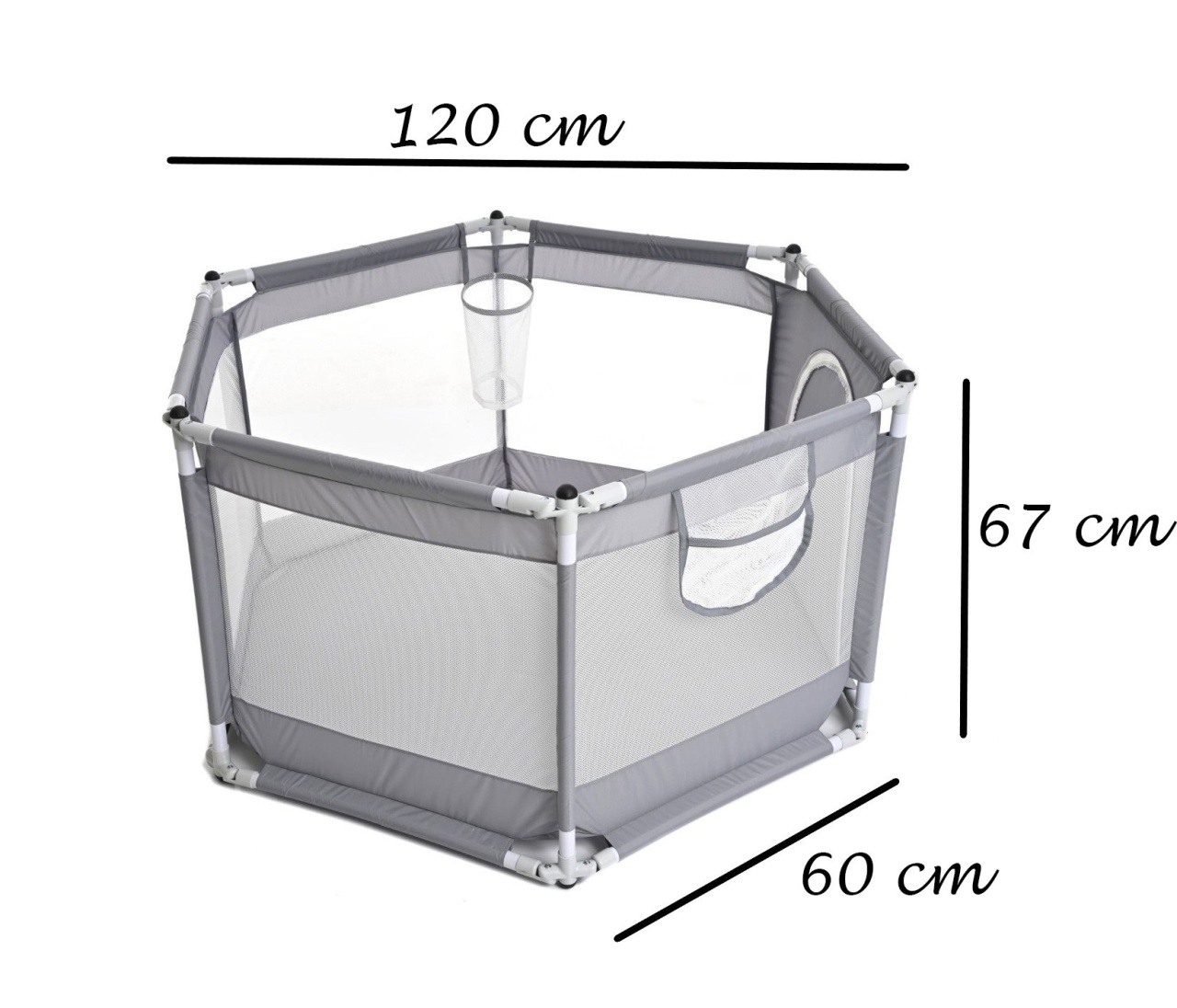 Piscina de bile pliabila Gri 120x67x60 cm