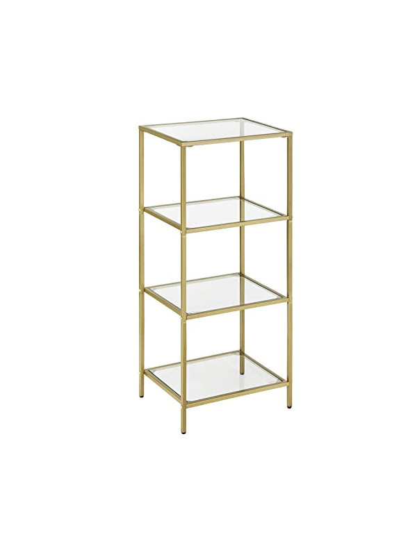 Raft cu 4 niveluri, Vasagle, Sticla securizata, LGT28G, Auriu, 30 x 40 x 95 cm