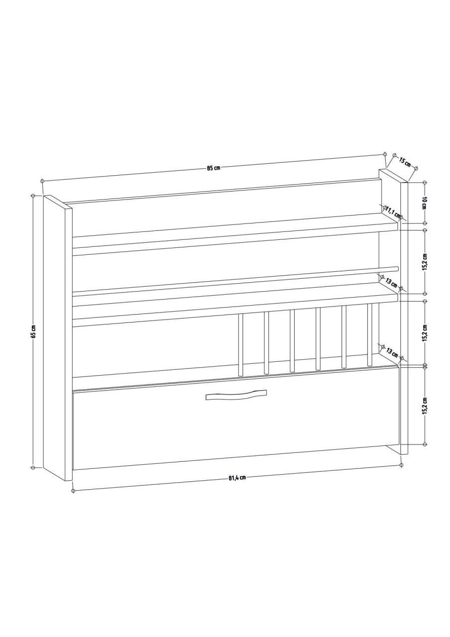 Raft de bucătărie Knott Alb 85x15x65 cm - 3 | YEO