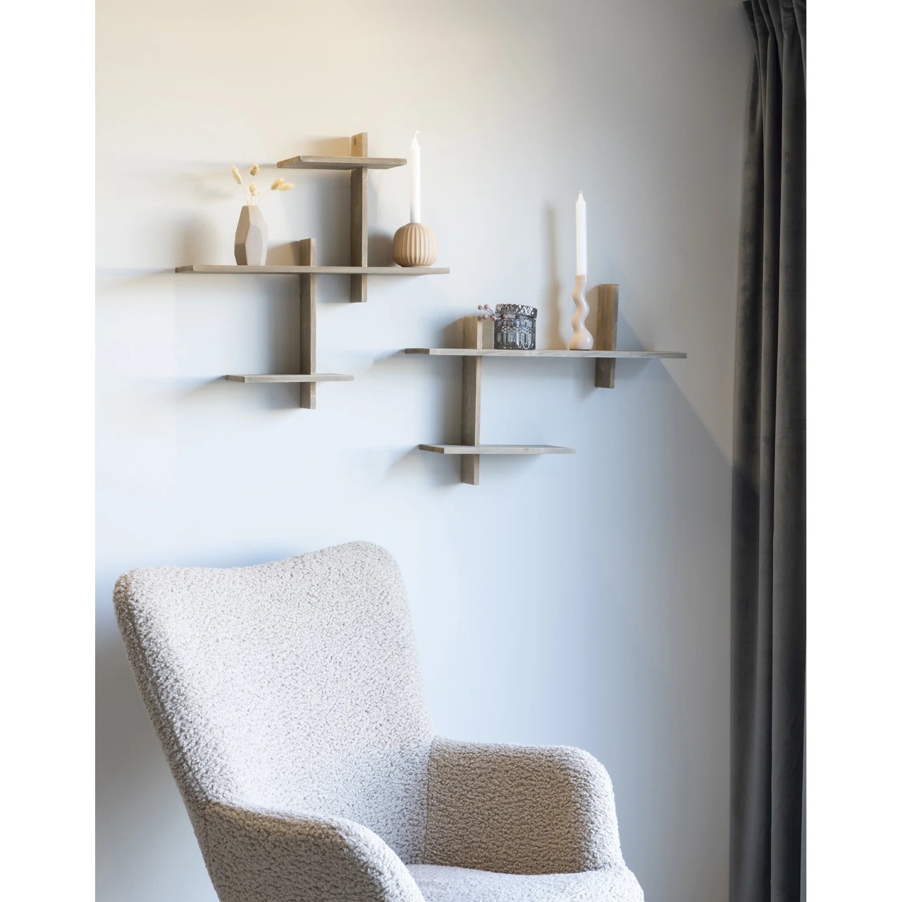 Raft de perete Ovada, Natural, 15x60x44 cm - Imagine 2