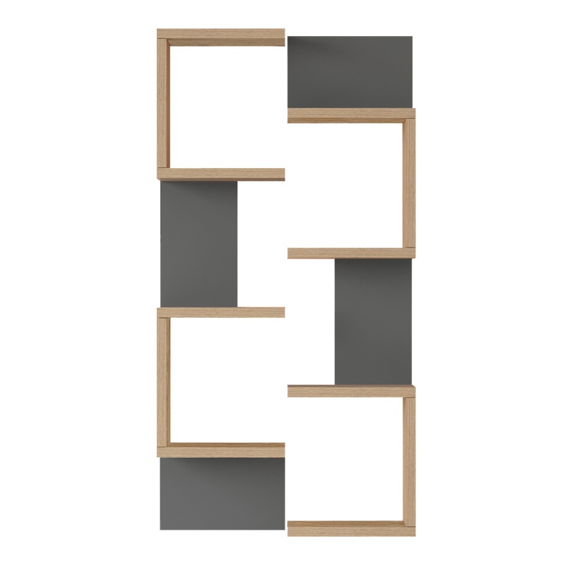 Raft de perete Pomar, Pako World, Antracit-Natural, 47x14x92 cm - 3 | YEO