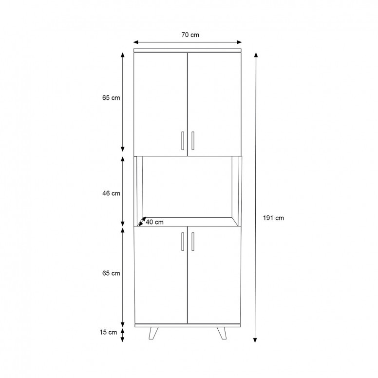 Raft de Perete Selin-L1193 Oak-Alb - 4 | YEO