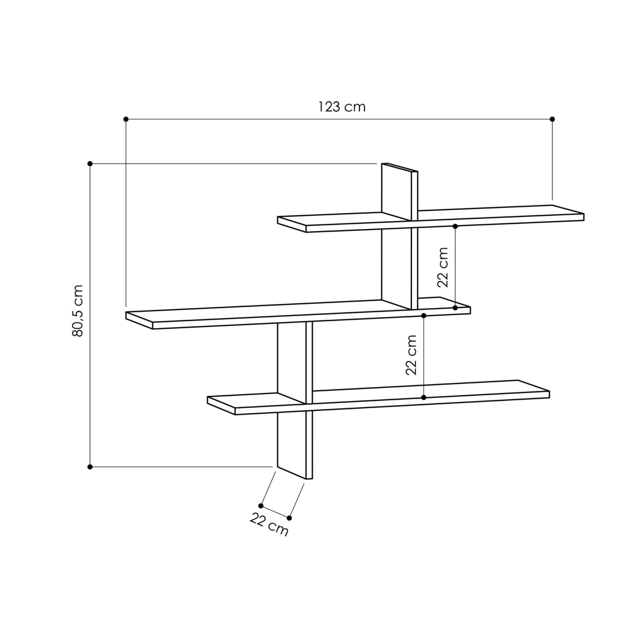 Raft Leo Alb 123x80.5x22 cm