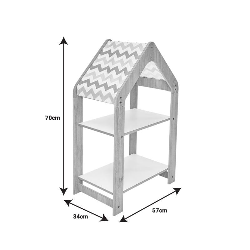 Raft Montessori Zoilen alb albastru mdf 57x34x70 cm