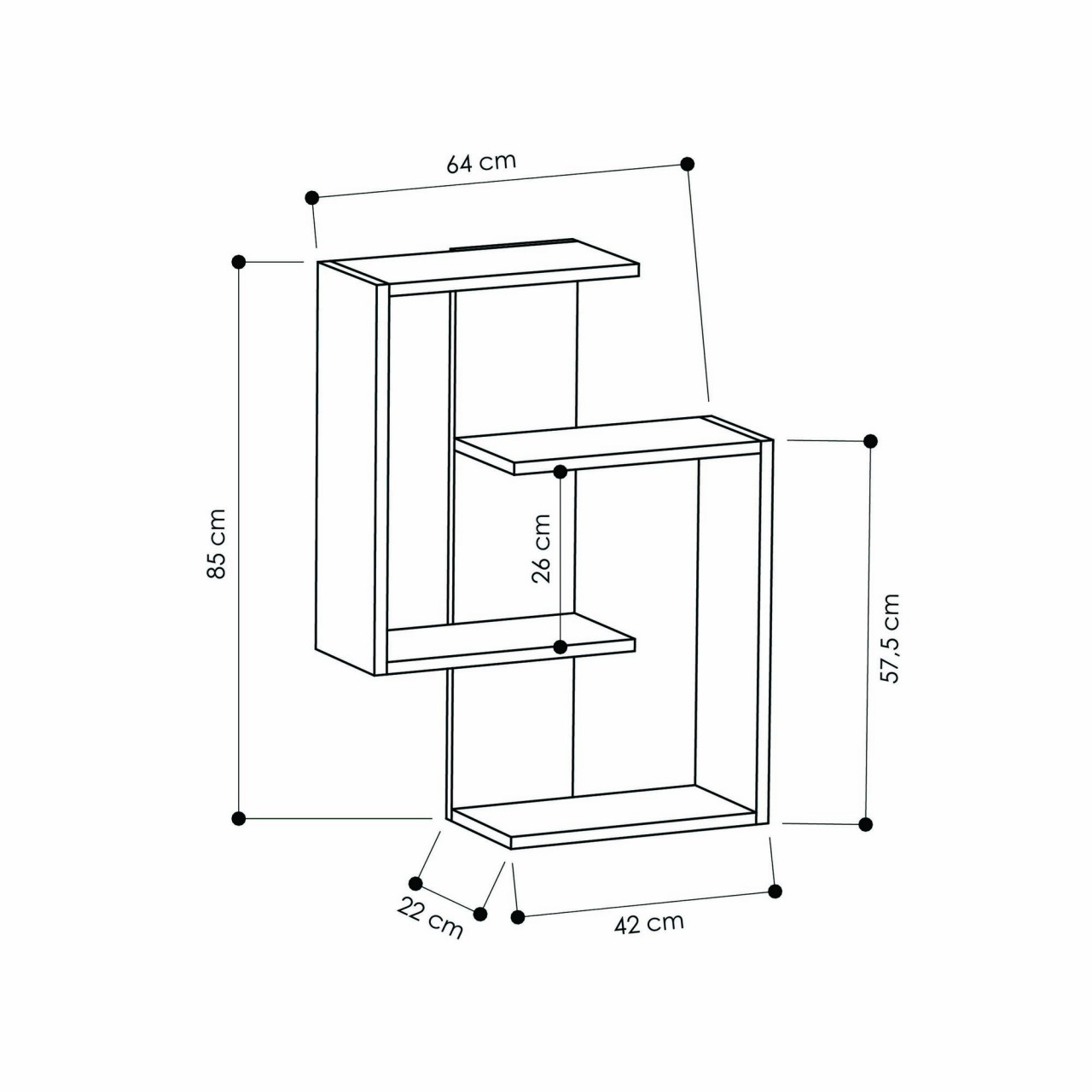 Raft Paranoid Antracit 64x85x22 cm - 4 | YEO