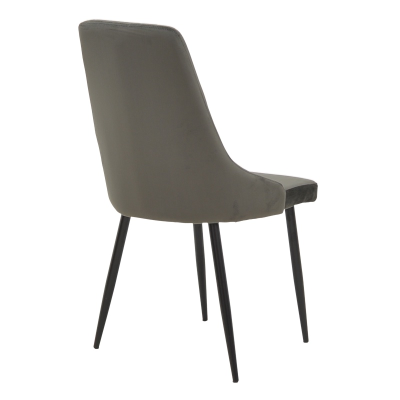 Scaun Azori catifea gri inchis cu picioare din metal negru 49x55x85 cm - 1 | YEO