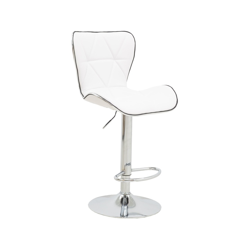 Scaun bar Jorine inaltime ajustabila piele ecologica PU baza cromata alb 53x44x114 cm - 2 | YEO