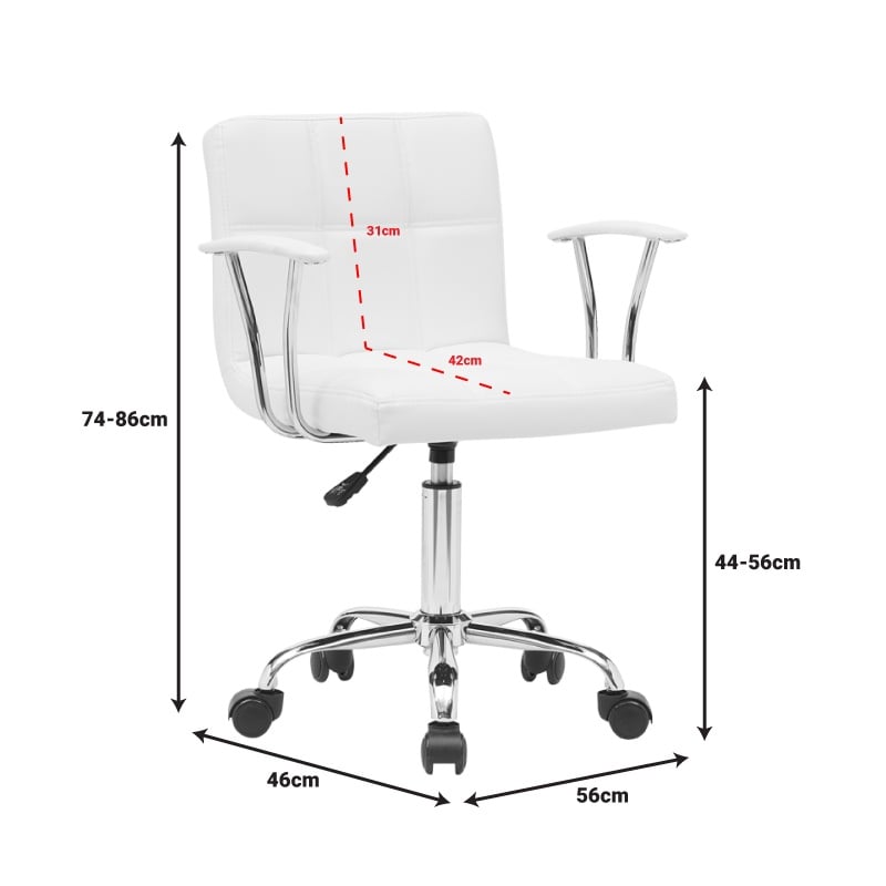 Scaun birou Buleco Pako World Alb 56x46x74.86 cm