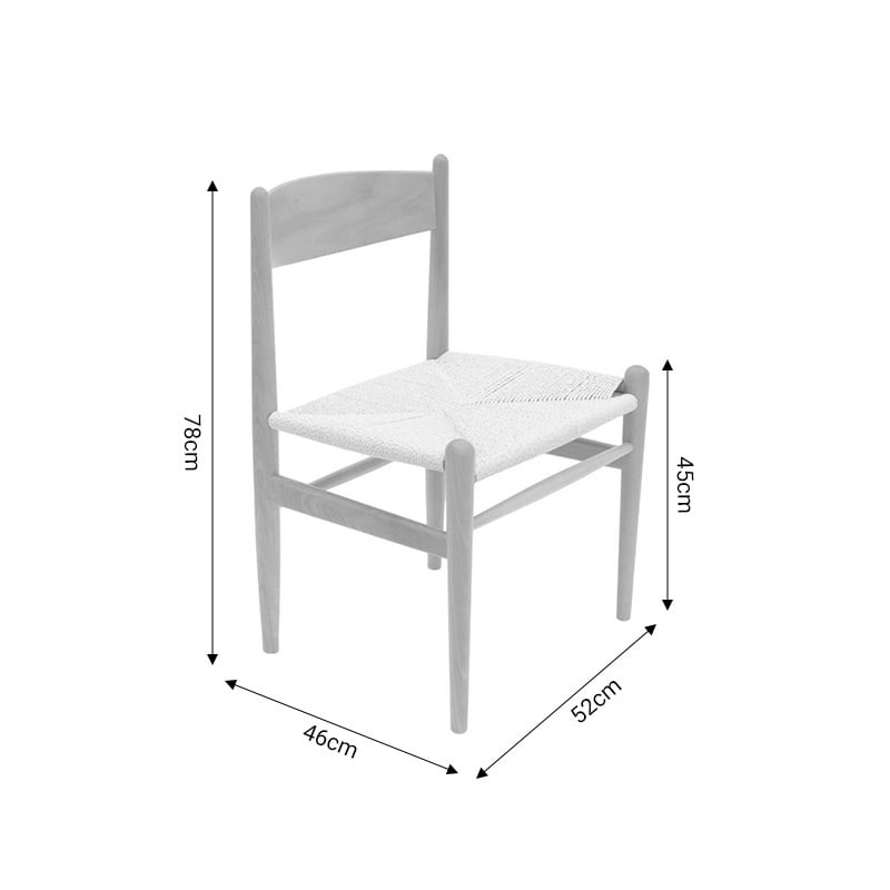 Scaun Conan din lemn de fag cu sezut din sfoara naturala 52x46x78 cm